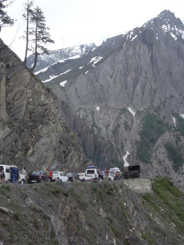 We wait while a piece of mountain is cleared. (this happens often)